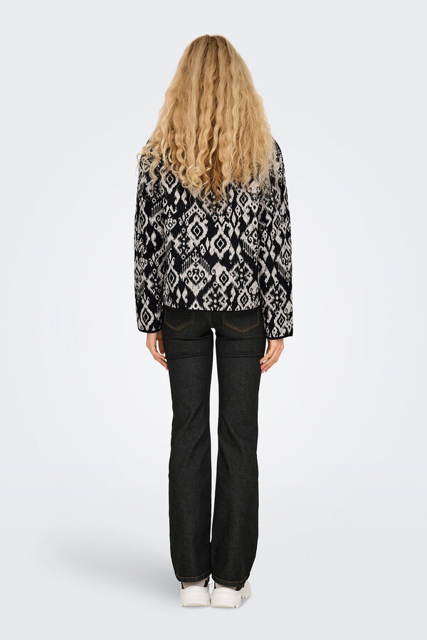 JDY Bomber gola halter estampado preto