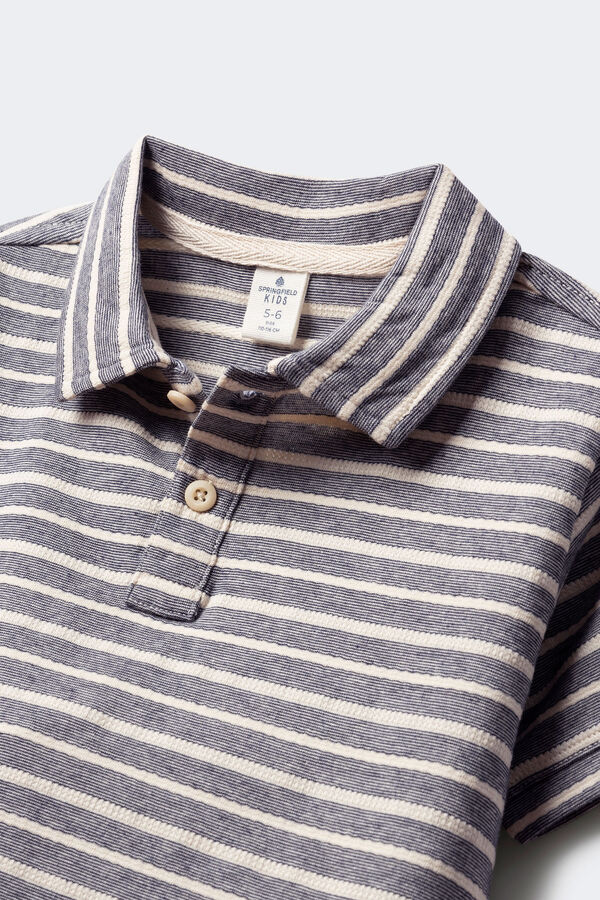 Springfield Kids Camisa polo riscas para meninos azul