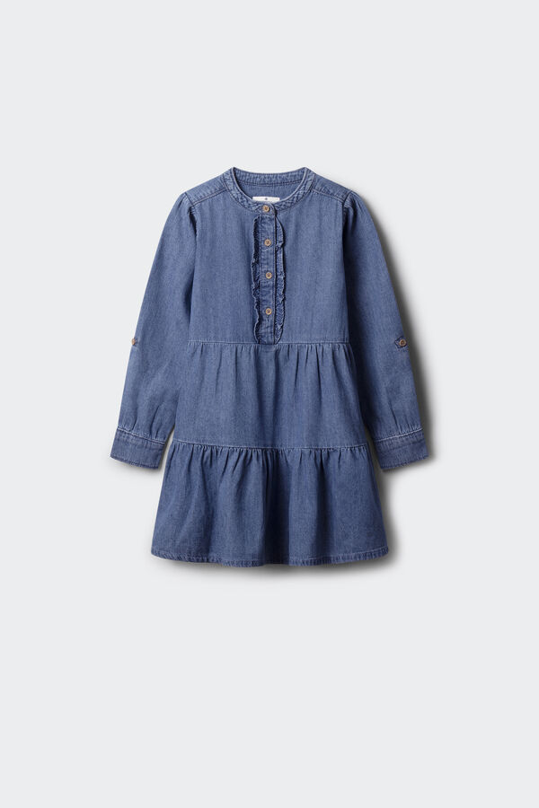 Springfield Kids Vestido jeans para meninas azul