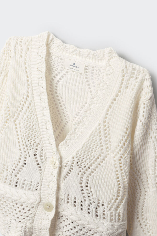 Springfield Kids Cardigan calados ni&ntilde;a beige