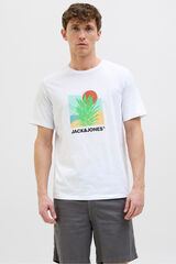 Jack & Jones Camiseta regular fit estampada blanco