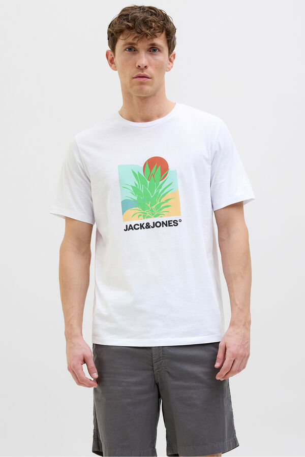 Jack & Jones Camiseta regular fit estampada blanco