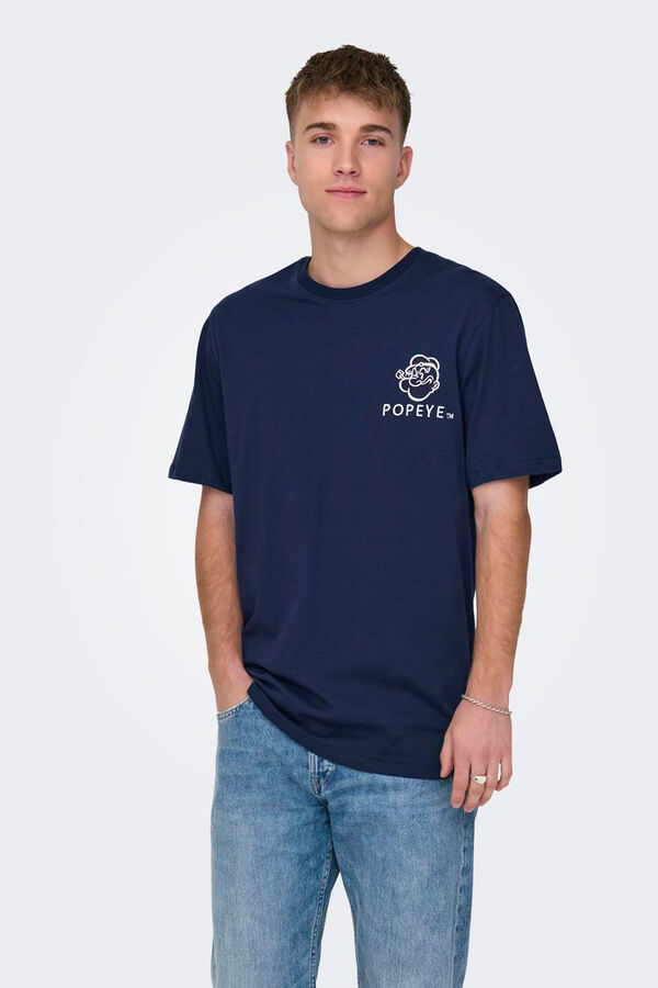 Only & Sons Camiseta manga corta Popeye azul