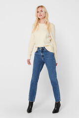 JDY Jeans Straight tiro alto azul