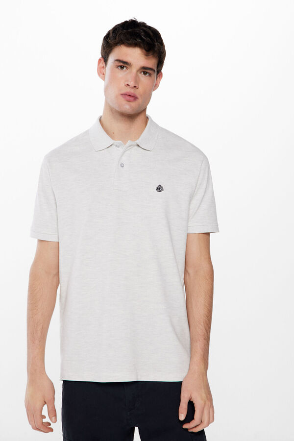 Springfield Polo piqu&eacute; tejido fantas&iacute;a gris