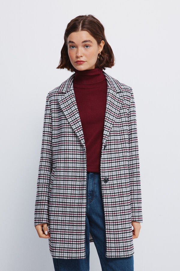 Springfield Casaco sobretudo com gola de lapela vermelho