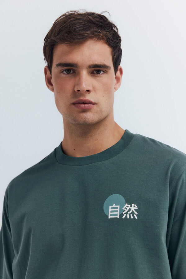 Springfield Camiseta composici&oacute;n paisajes verde