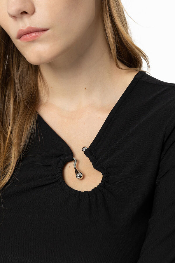 Tiffosi Camiseta con detalle met&aacute;lico negro