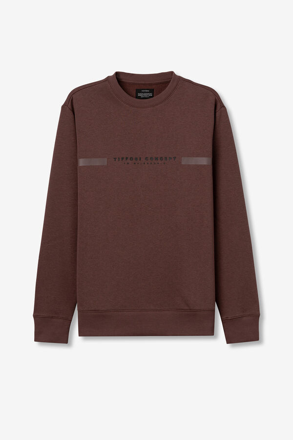 Tiffosi Sudadera Regular con Relieve marr&oacute;n
