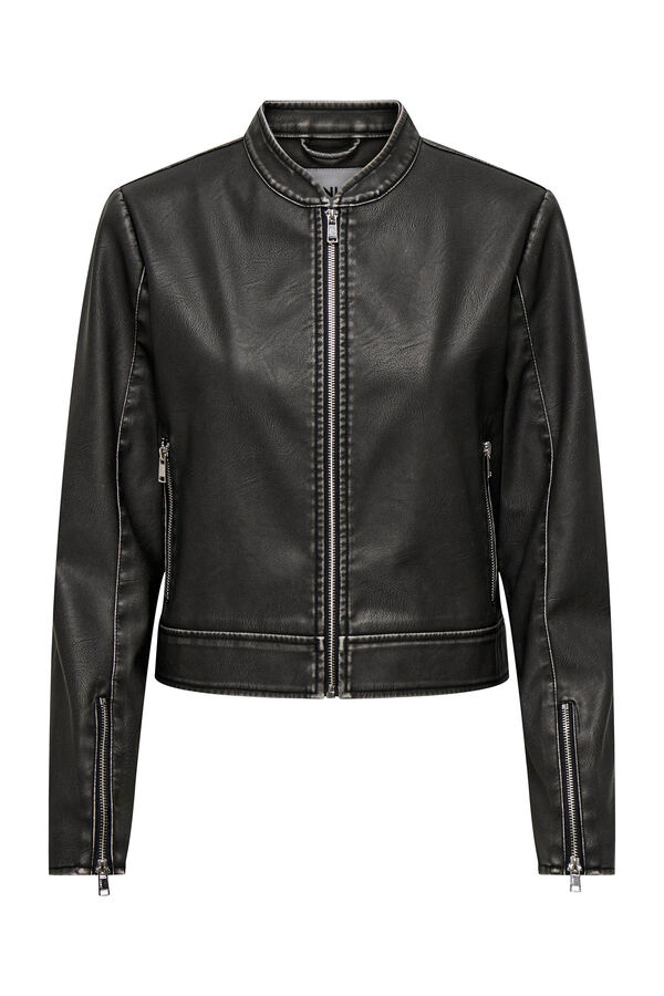 Only Jacke Lederimitat  preto