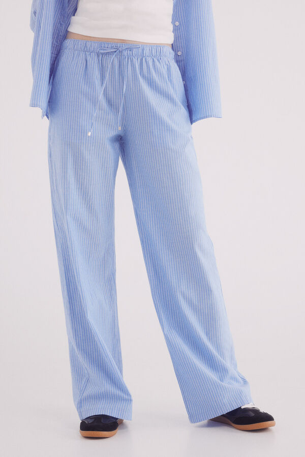 Springfield Calça jogger de popelina azul