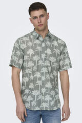 Only & Sons Camisa de manga curta palmeiras verde