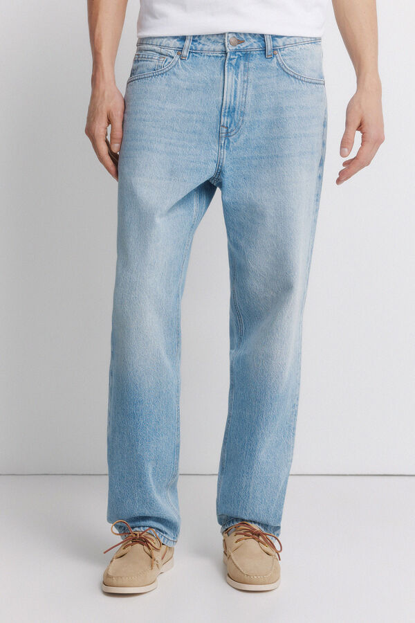 Springfield Jeans lavado medio claro straight fit azul