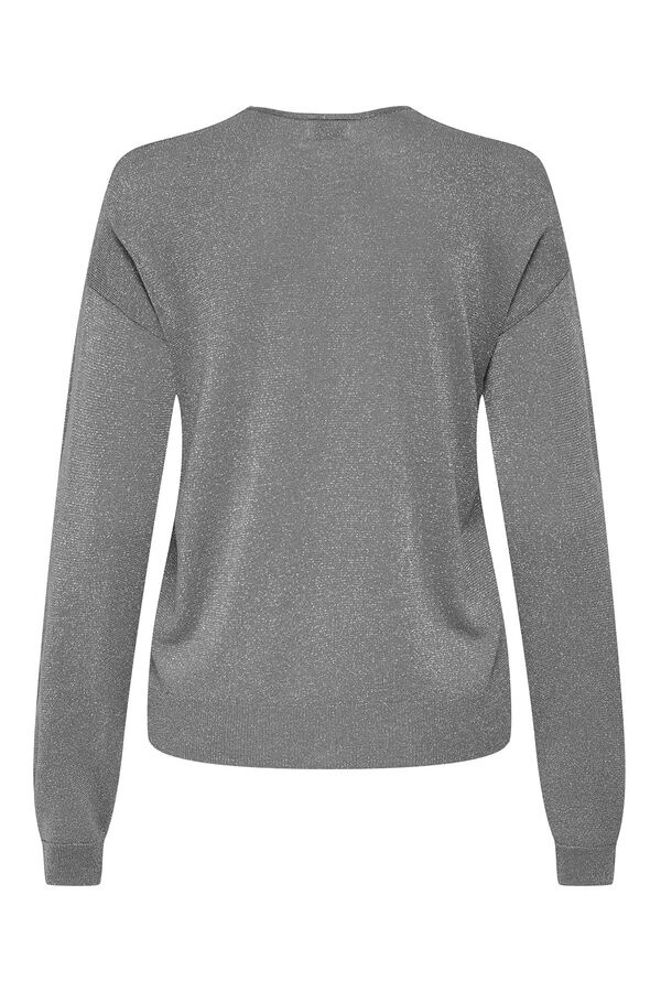 JDY Jersey cuello pico lurex gris