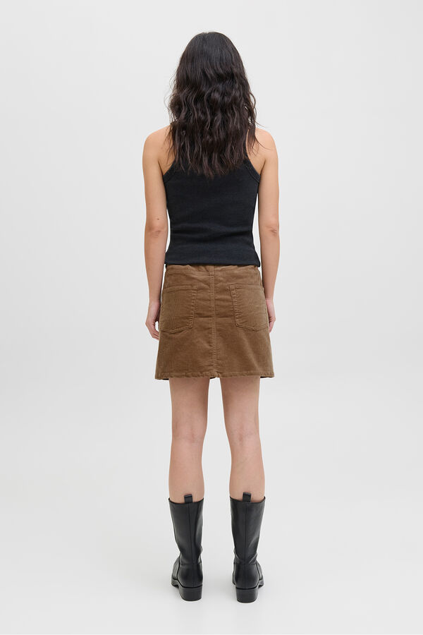 Jack & Jones Saia de veludo cotel&ecirc; slim fit cru