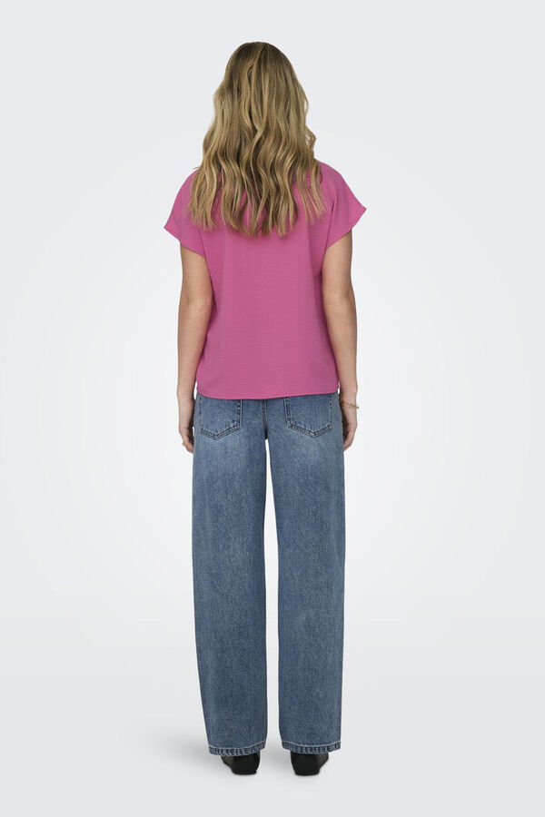 JDY T-shirt de manga curta rosa