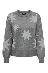 Only Su&eacute;ter com estrelas cinzento