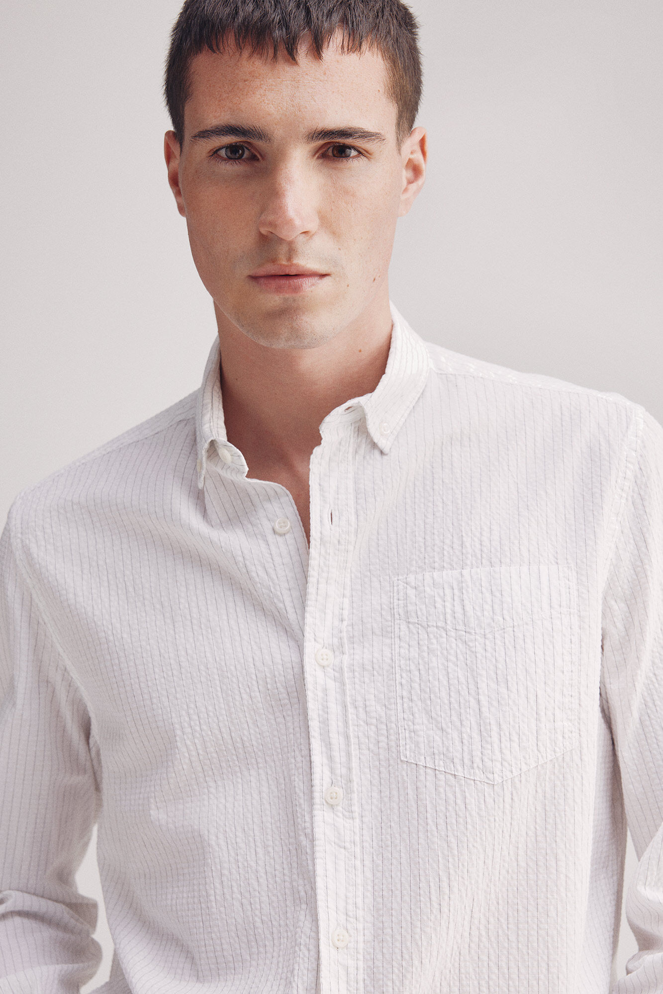 Springfield Camisa seersucker riscas