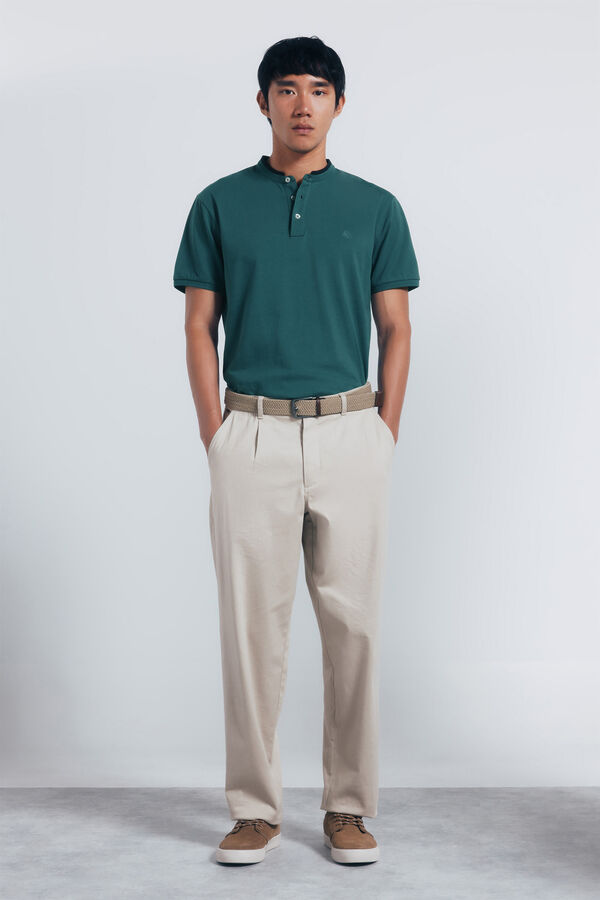Springfield Polo piqu&eacute; cuello mao slim fit verde