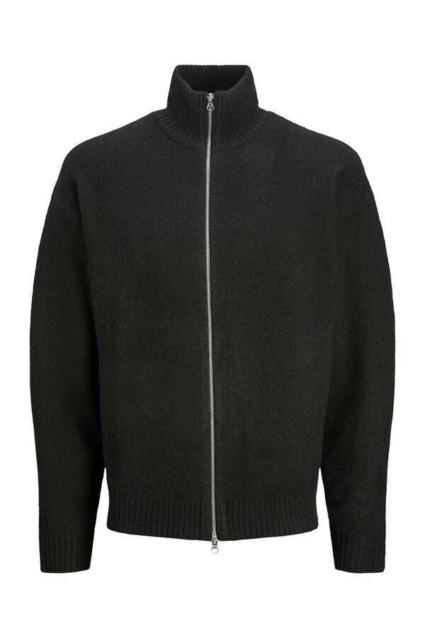Jack & Jones PLUS Chaqueta de punto cremallera Plus negro