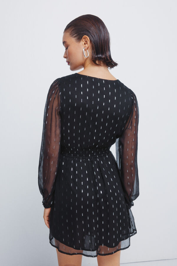 Springfield Vestido corto detalles lurex negro