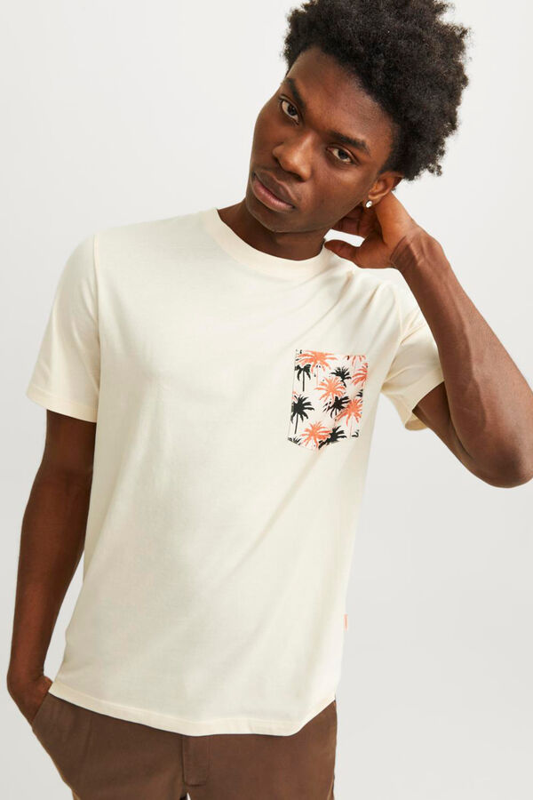 Jack & Jones Camiseta bolsillo estampado blanco