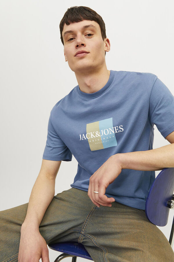 Jack & Jones Camiseta regular fit logo azul