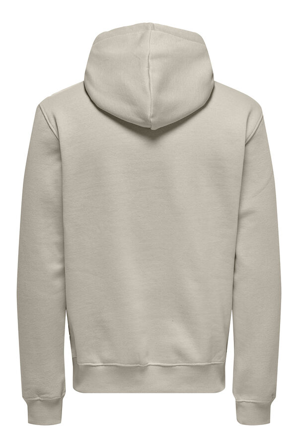 Only & Sons Sudadera con capucha ajustable con cordones y detalle frontal. gris