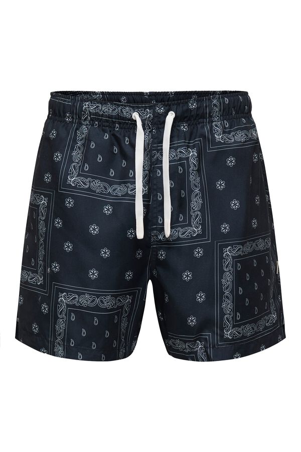 Only & Sons Fato de banho estampado preto