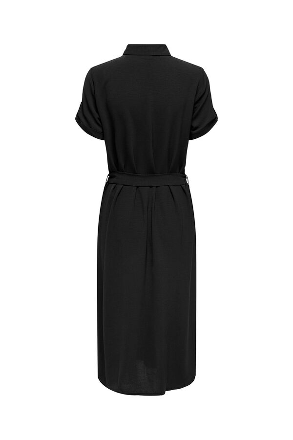 JDY Vestido midi camisero negro