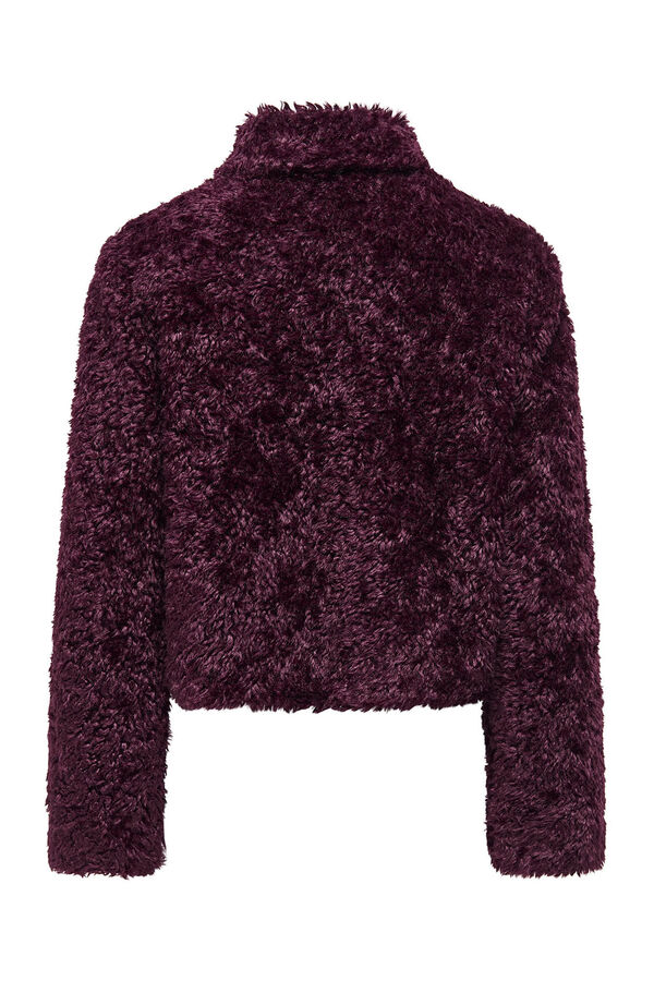 Only Sobretudo curto com efeito de pelo estampado