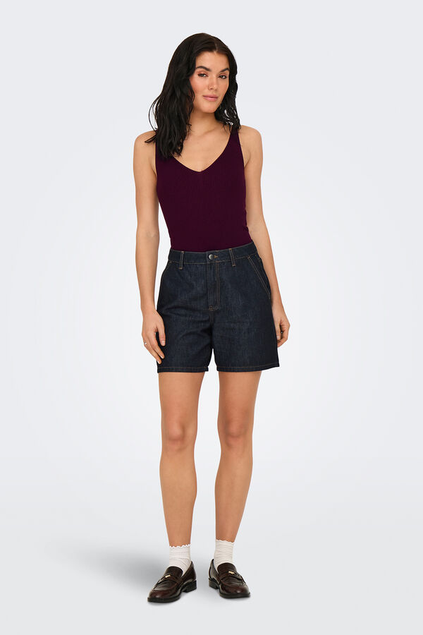 JDY Camiseta tirantes punto burdeos