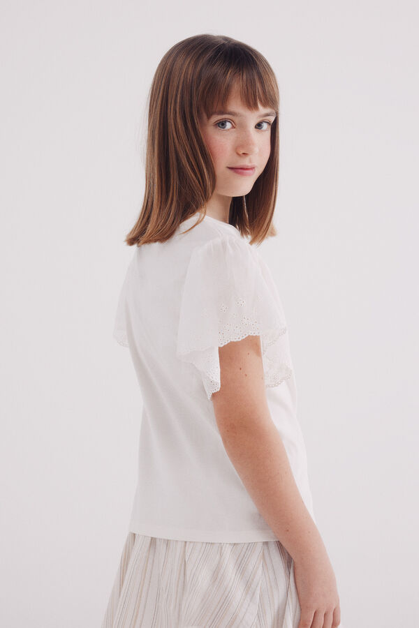 Springfield Kids T-shirt de menina com babados branco