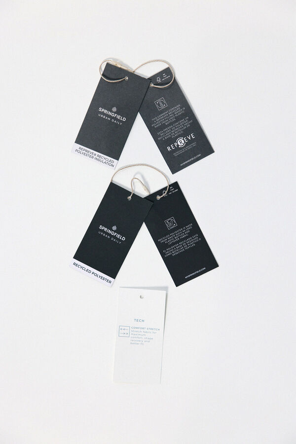 Springfield Parka curta com efeito de l&atilde; cinzento