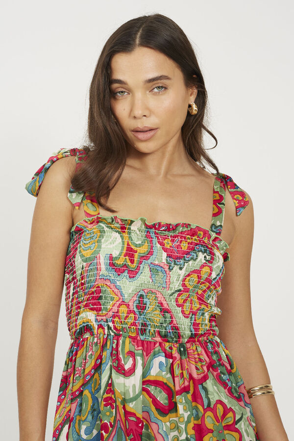 Brave Soul Vestido largo con fruncido en el pecho blanco