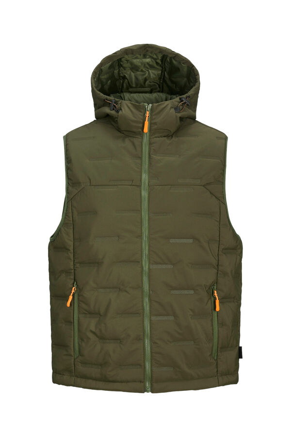Jack & Jones Colete acolchoado capuz verde