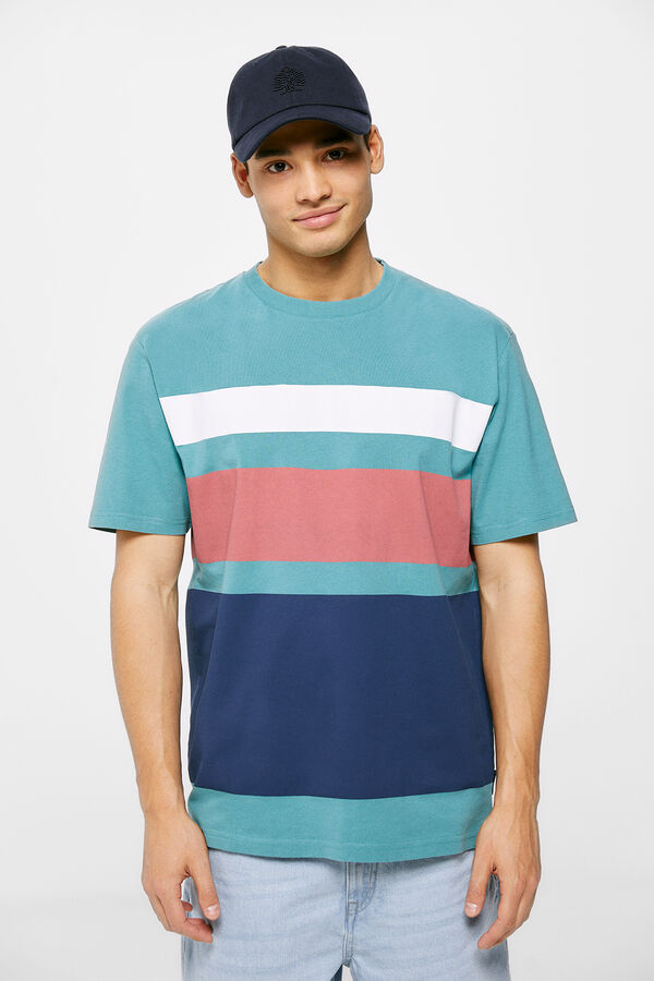 Springfield T-shirt colour block azul