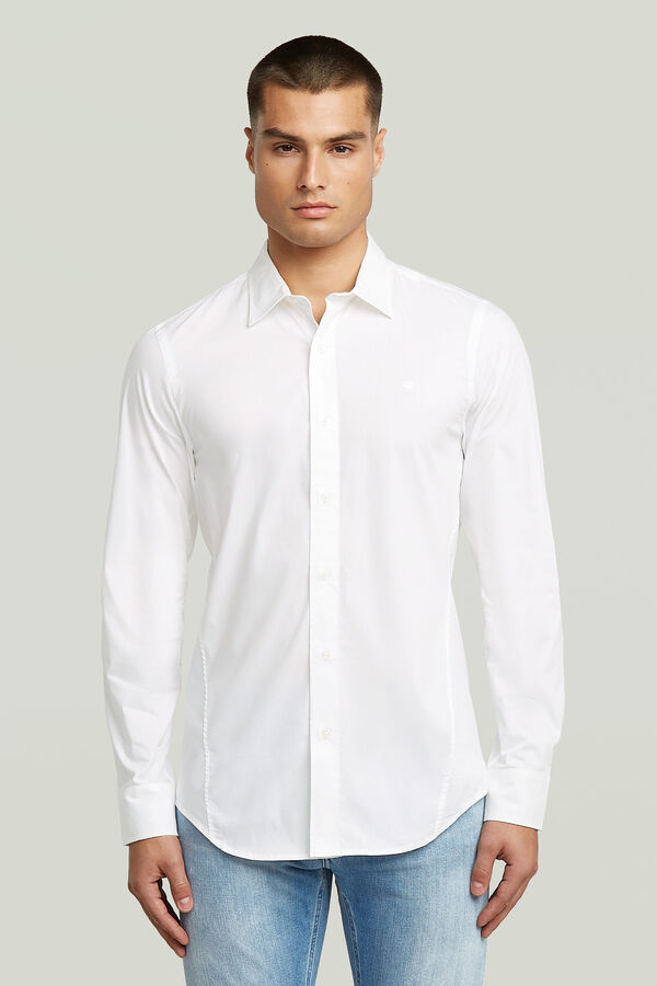 G-STAR Camisa entallada de manga larga blanco