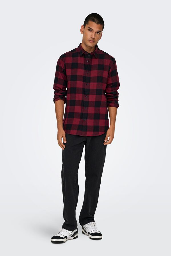 Only & Sons Camisa manga larga cuadros morado/lila
