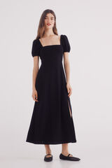 Springfield Vestido midi negro liso negro