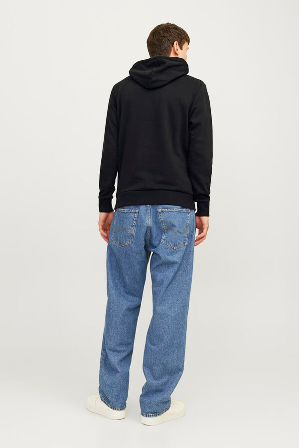 Jack & Jones Sweatshirt com capuz e ajuste padr&atilde;o preto