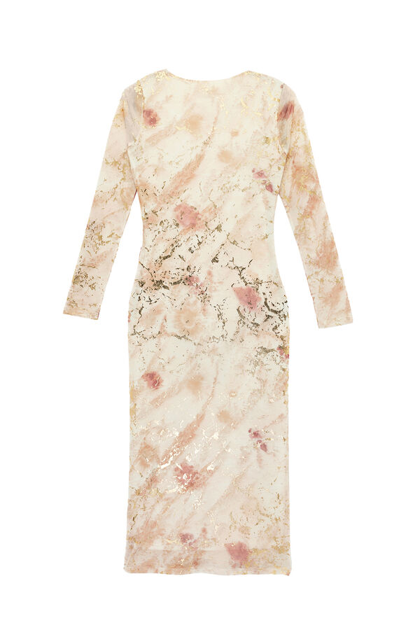 Koton Vestido midi justo estampado rosa
