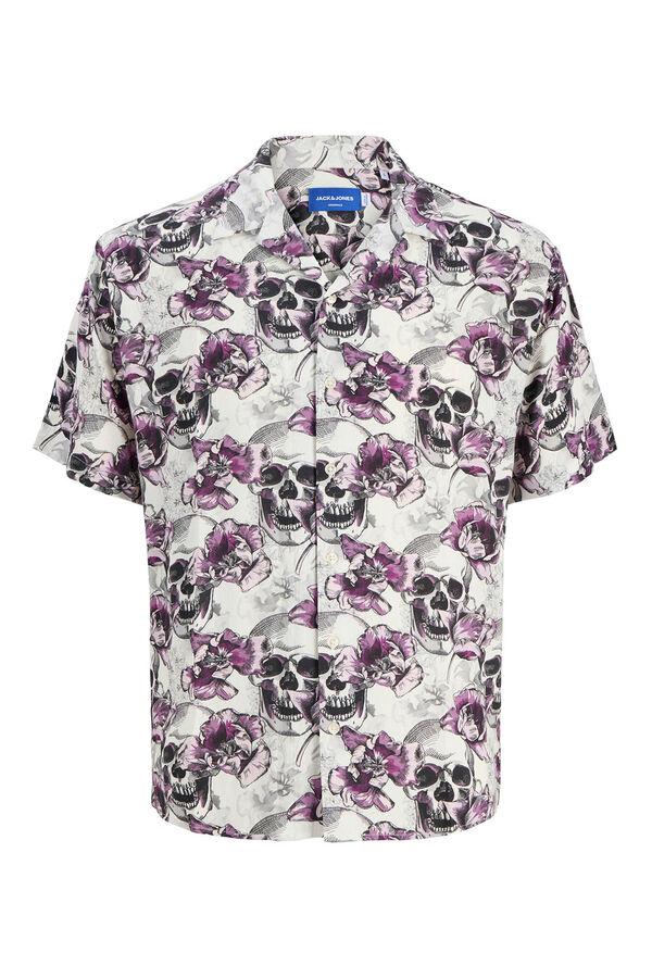 Jack & Jones Camisa relaxed fit estampada fucsia