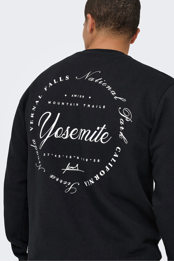 Only & Sons Sudadera cuello redondo negro