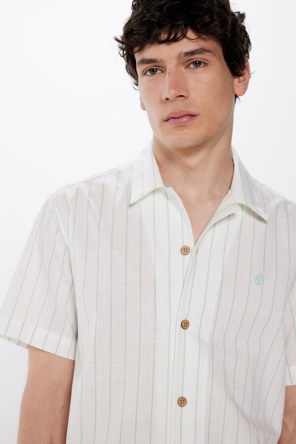 Springfield Camisa de manga curta &agrave;s riscas verde