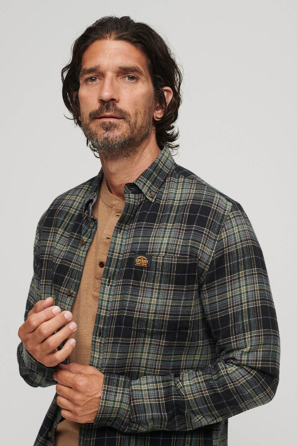 Superdry Camisa cuadros negro