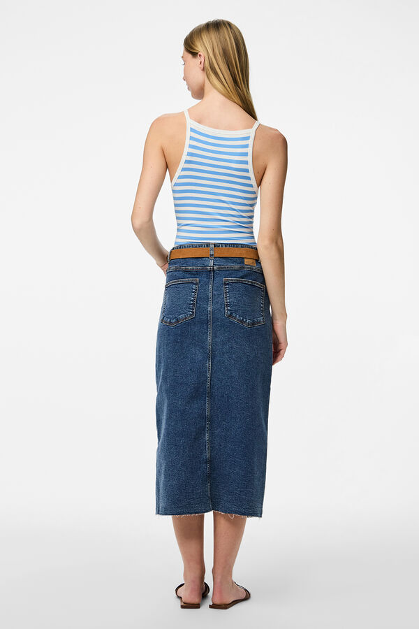 Pieces Top às riscas azul