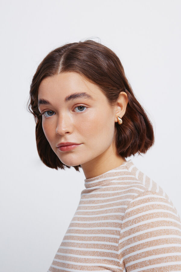 Springfield Camiseta cuello perkins tacto suave tostado