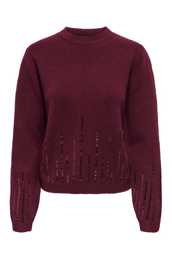 JDY Camisola de gola redonda vermelho