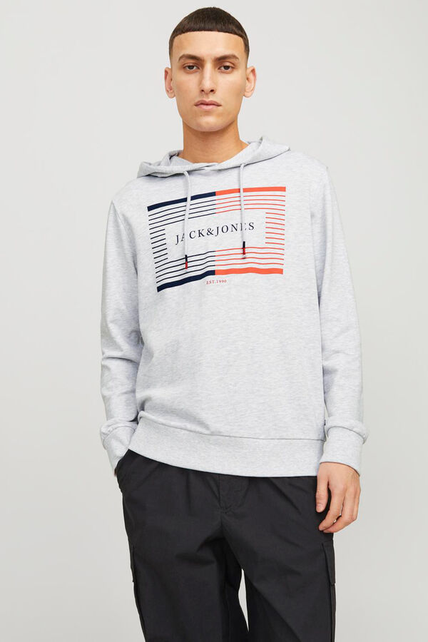 Jack & Jones Sweatshirt com capuz padrão branco